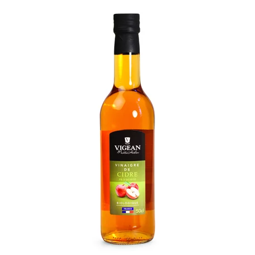 Vinaigre de cidre bio en bouteille de 50 cl