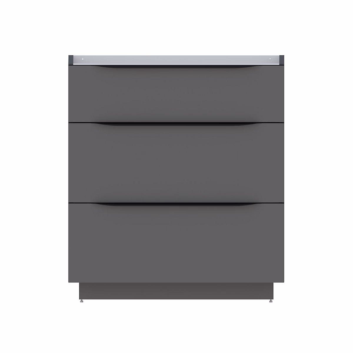 Meuble sous vasque à poser l.80 x H.88 x P.50 cm – gris anthracite brillant, Pamili