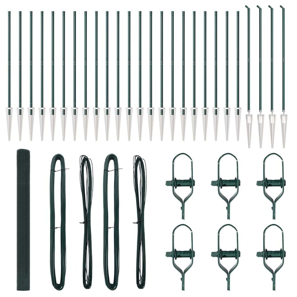vidaXL Clôture en fil soudé avec pointes 50 x 1,5 m Vert Maille – 1,5 m 1,2 cm