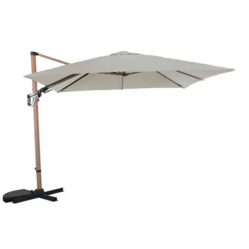 Parasol déporté carré en aluminium coloris écru - 300 x 300 cm