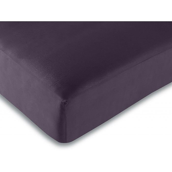 Drap housse toutes dimensions 100% Coton/57 fils/cm² – 140x190, Prune
