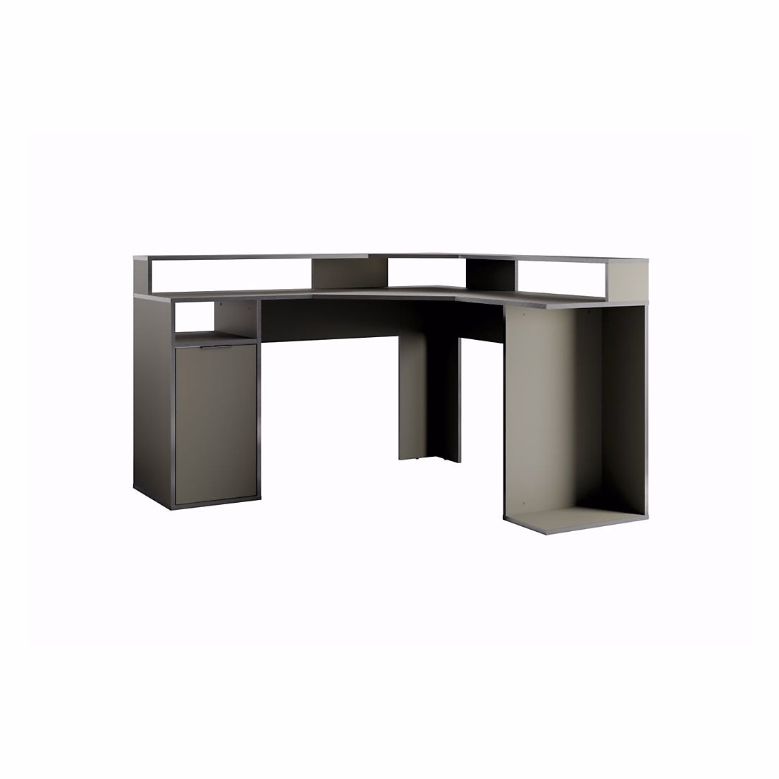 Bureau dAngle 1 Porte GRAPHIX – 139 cm, Graphite Gris, Collection GRAPHIX