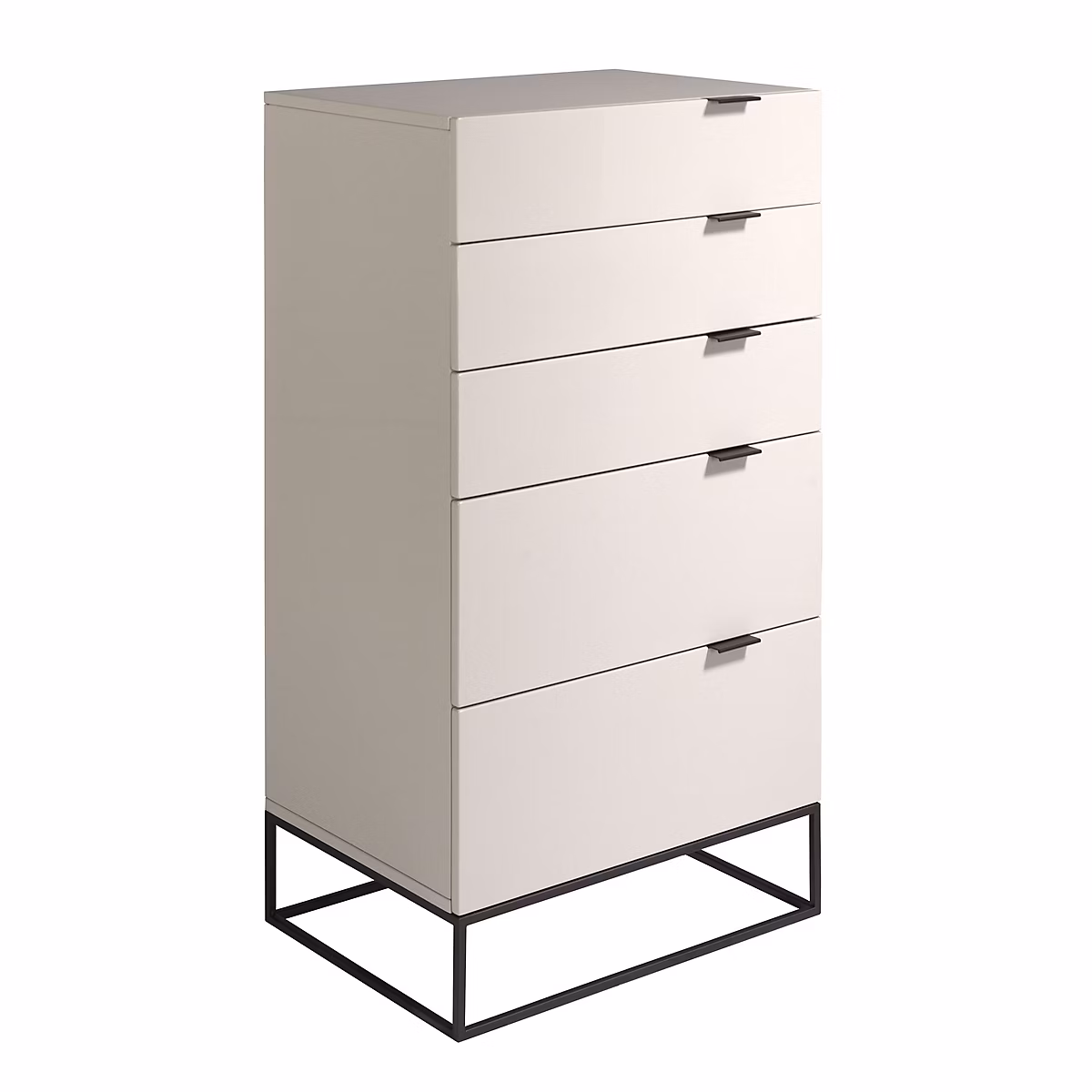 Meuble – Chiffonnier bois gris et acier noir