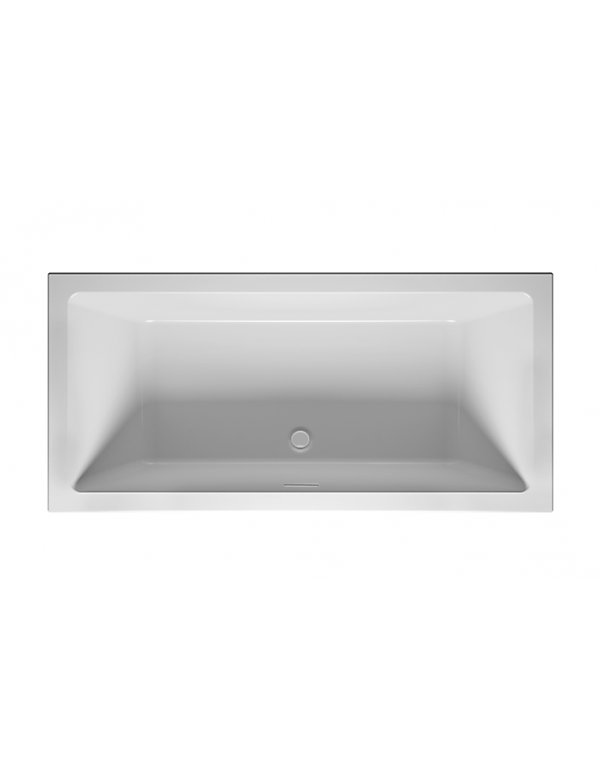 Baignoire RIHO RETHINK CUBIC Plug&Play Back2Wall 180 × 80 cm-Blanc-Sans appui-tête-Blanc-80 --180 --80
