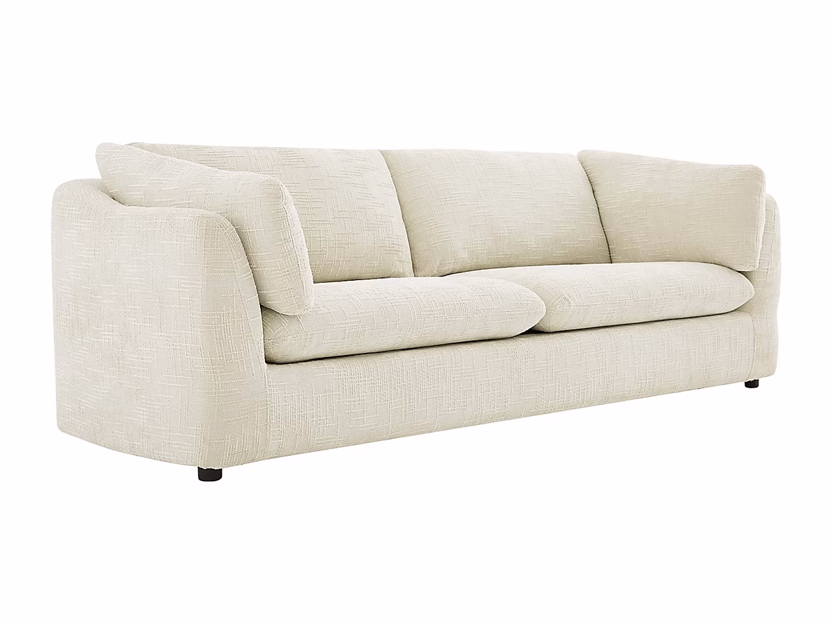 Canapé 3 places en tissu texturé beige NURABI – Réf. TLCTWPJXA7117105072