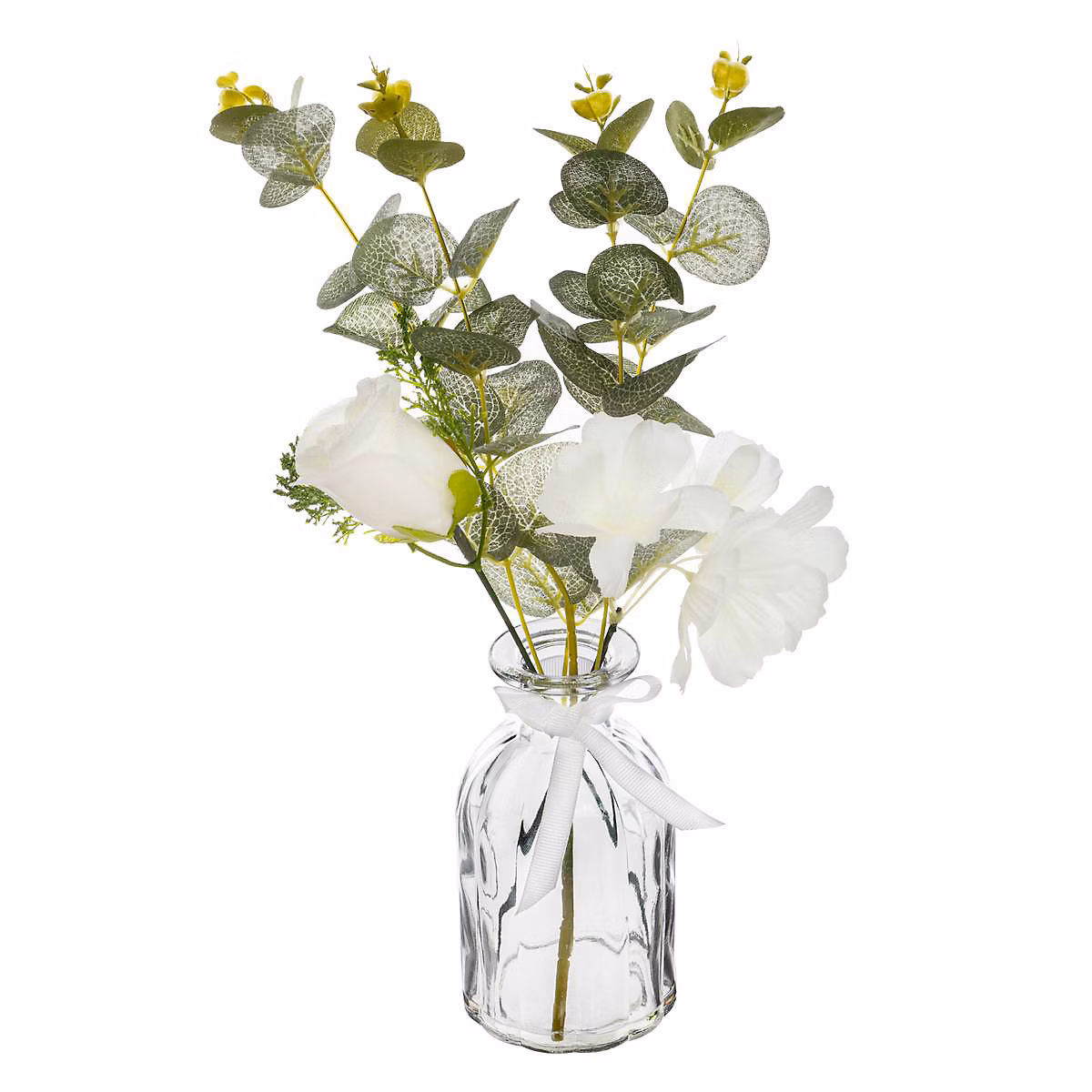 Composition eucalyptus artificielle vase verre H39cm – Atmosphera Créateur d'intérieur
