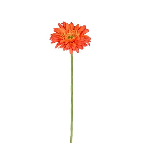 Tige de gerbera artificiel en plastique recyclé orange - 60 cm