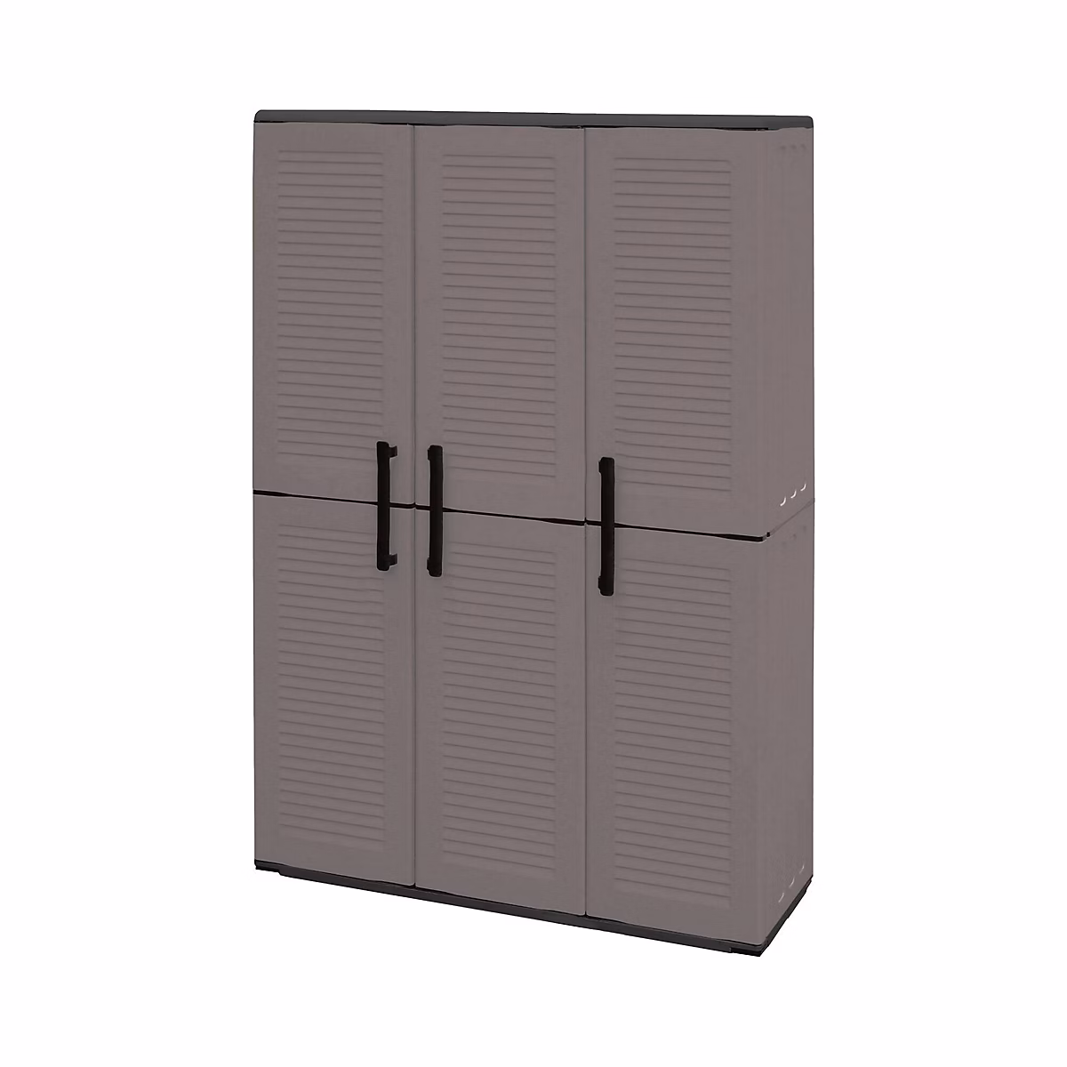 Armoire d'extérieur Bilzen | Mobilier d'extérieur – Armoire de balcon polyvalente – Gris et Noir – Finition rayée – 102x37h163 cm