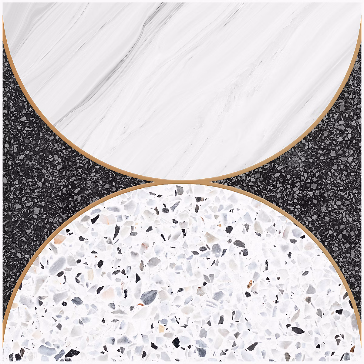 Lot 8 carreaux adhésifs décoratifs Vinyl Way Bruxelles Dada Art effet marbre noir & blanc L.20 x L.20 cm x ep.1 – 3 mm