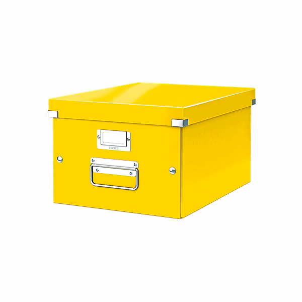 Boîte de rangement en carton Taille Moyenne A4+ – Jaune