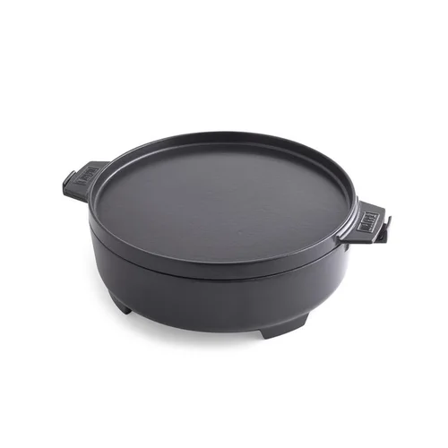 Cocotte en fonte émaillée noire 2 en 1 Weber Gourmet BBQ System - 42 x 33,5 cm