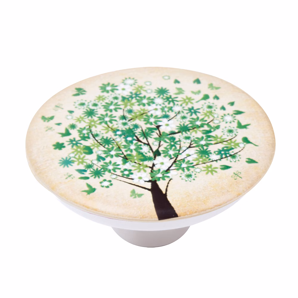 Bouton de meuble abs diamètre 50 mm sérigrafié arbre vert lot de 36 piéces – Réf. VGTWWVWMG1420593301