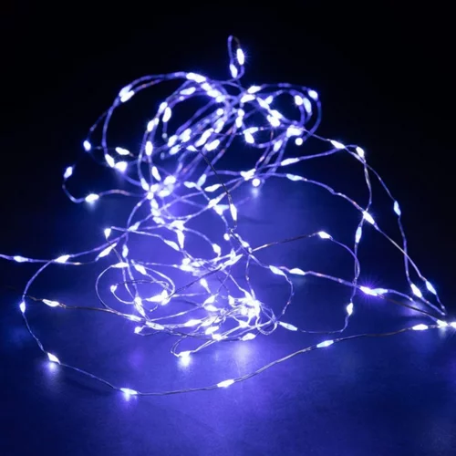 Guirlande lumineuse micro LED à lumière animée blanc froid et bleu sur secteur - 7,5 m