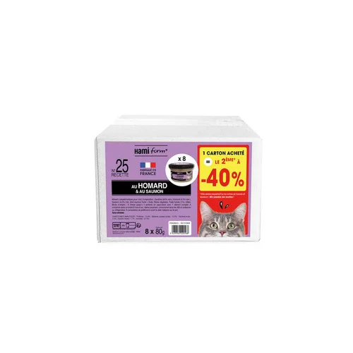 Aliment humide pour chat Hamiform Cuisiné n°25 Homard/Saumon - 8 x 80 g