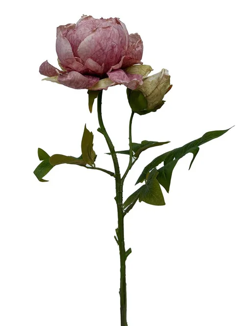 Fleur artificielle en papier tige de pivoine coloris violet - H 62 cm