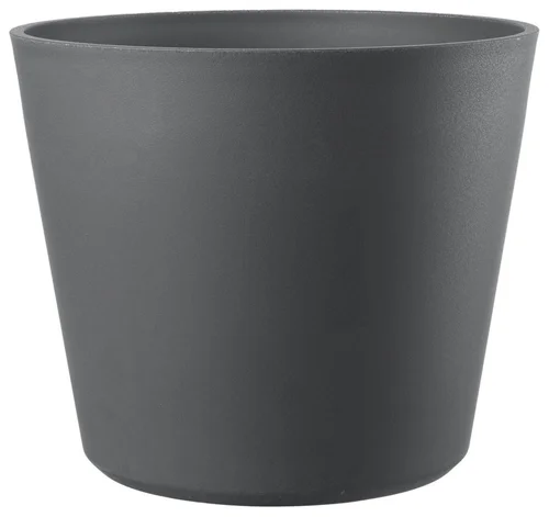 Pot en plastique injecté coloris gris Deroma Origin Vaso grigio - Ø 24 x H 20 cm