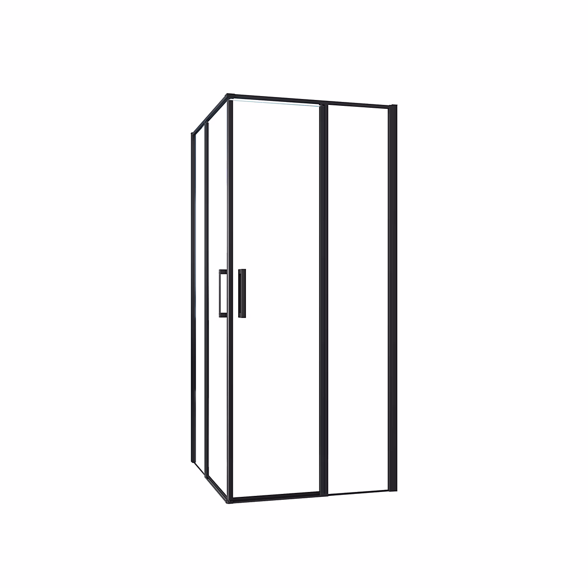 Cabine De Douche 140 × 80 × 185cm Profilé Noir Mat Verre Anticalcaire Porte De Douche Pivotante Installation En Angle