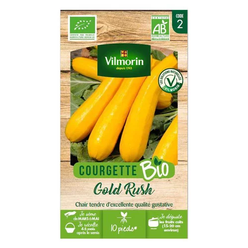 Graines de courgette gold rush longue jaune bio Vilmorin - graines à semer