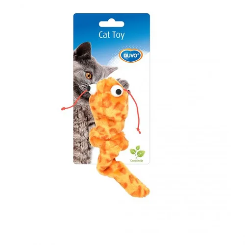 Jouet pour chat coloris orange peluche interactive Duvoplus - 17 x 4,5 x 4 cm