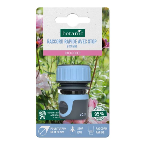 Raccord rapide avec stop botanic® pour tuyaux Ø 19 mm