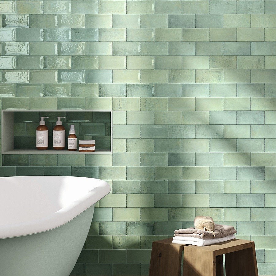 carrelage imitation zellige 7 – 5 × 15 cm SOFIA AQUA