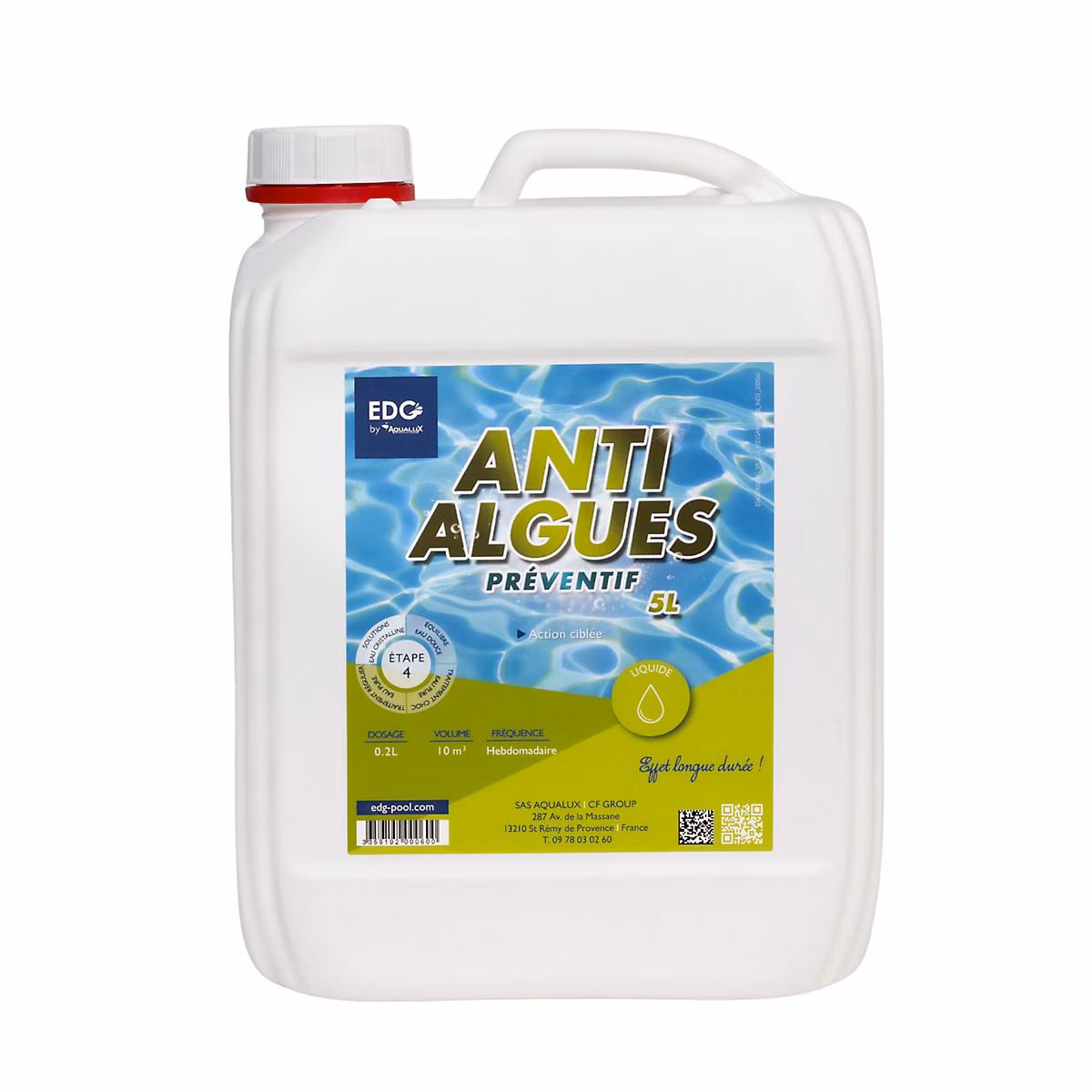 Anti Algues Piscine – Action Préventive, Bidon 5 Litres, Edg By Aqualux