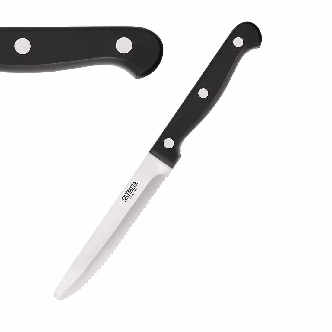 Couteaux à Steak Arrondi Noir Olympia – lot de 12
