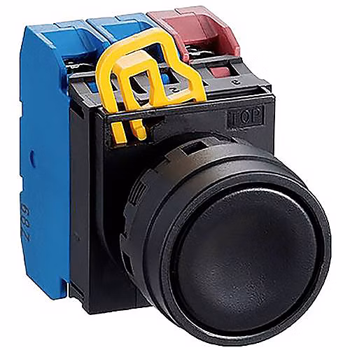 Bouton-poussoir YW1B-M1E10R série YW 22 mm – 1 x Off/(On) à accrochage, rouge.