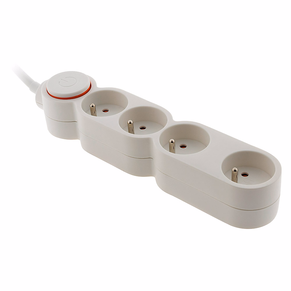Bloc Home 4 prises 16A 2P+T câble 3m – Blanc | Zenitech