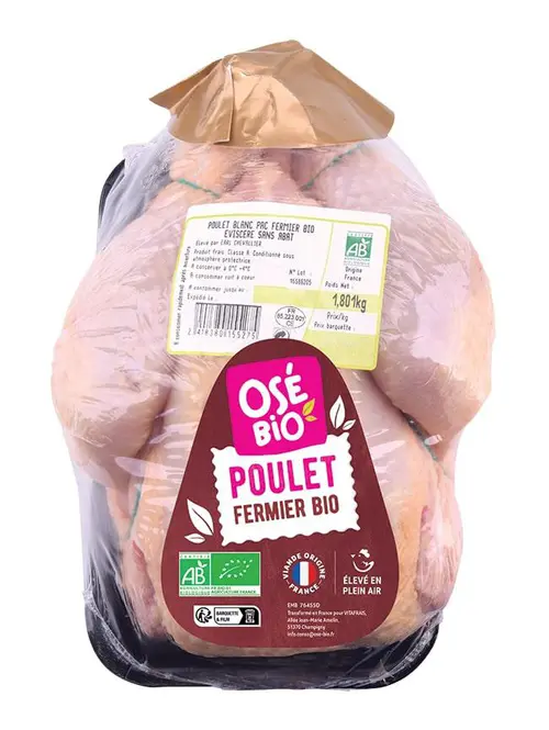 Poulet fermier blanc PAC bio Osé bio - Prix au kilo