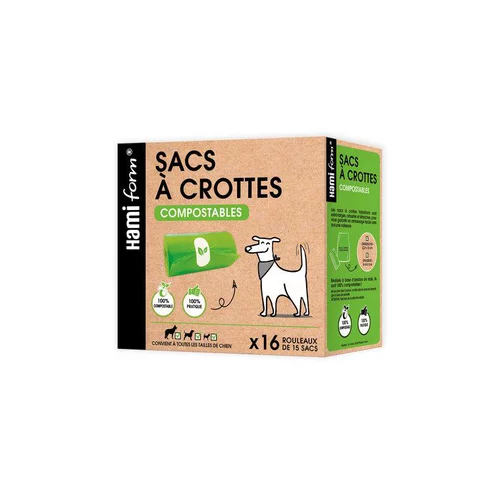 Sacs à crottes compostables Hamiform - x 16