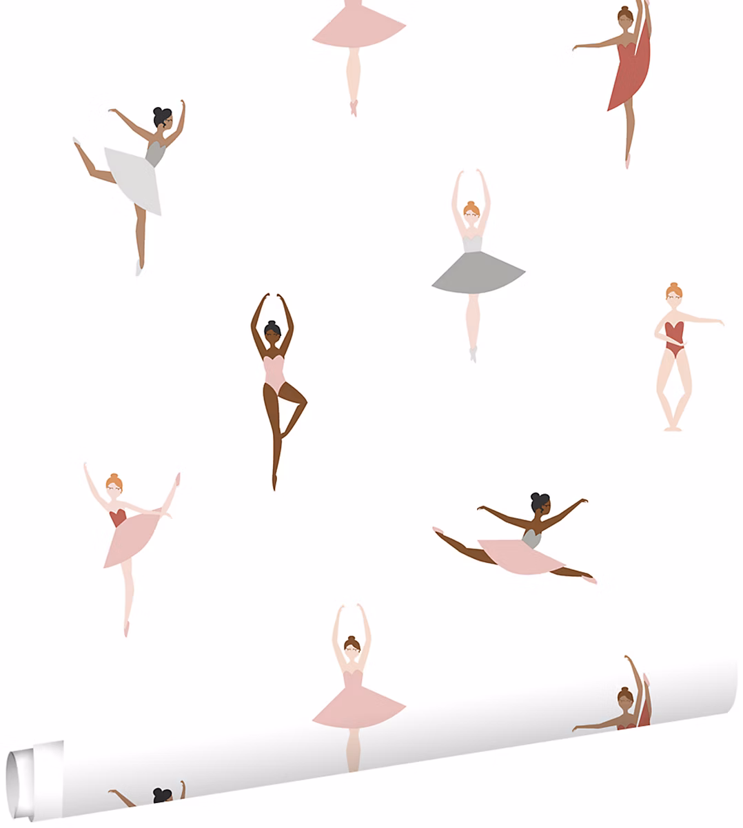 ESTAhome papier peint ballerines vieux rose et bleu gris 53 cm x 10.05 m – Réf. QAWDBREEF5573448621