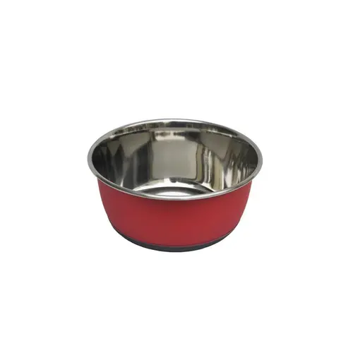 Gamelle pour chien et chat coloris rouge mat en inox Tyrol – 500 ml