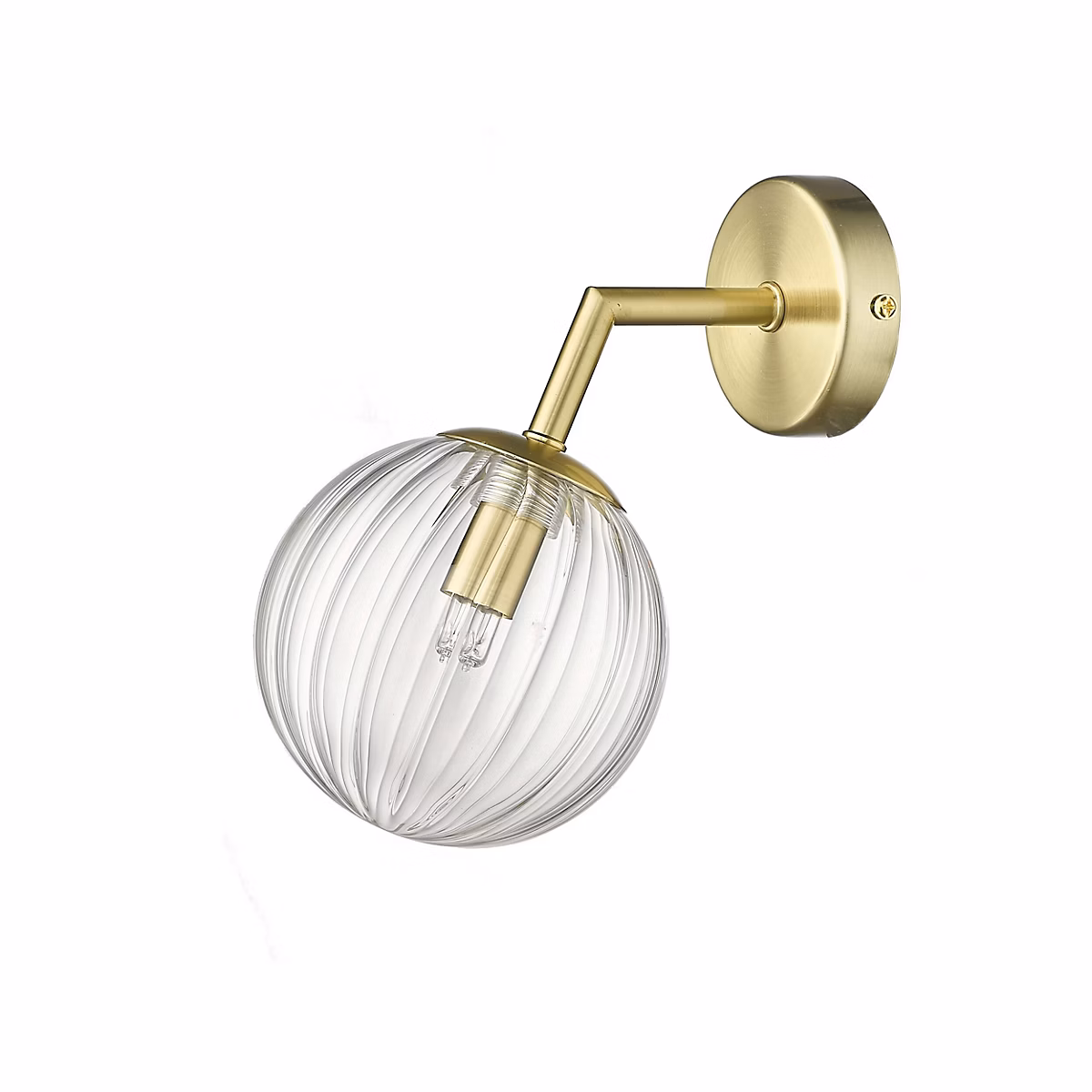 Applique murale dorée verre G9 design boule éclairage salon chambre – Réf. VPPJQBAER9924608145