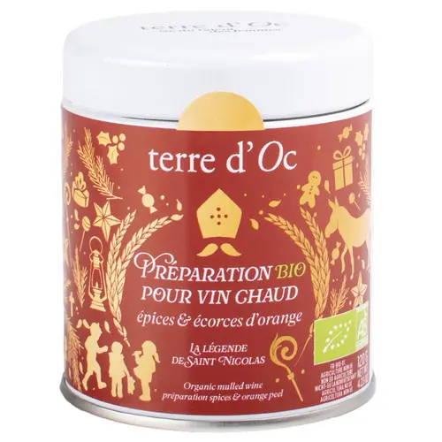 Préparation bio pour vin chaud épices et écorces d'orange Terre d'Oc - 120 g