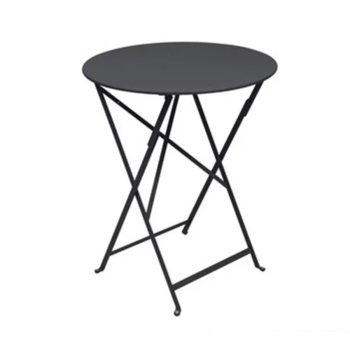 Table ronde pliante en acier coloris romarin Bistro Fermob - Ø 60 x 74 cm