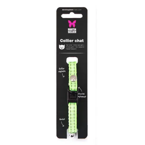 Collier safety vert citron 20/30 x 1 cm