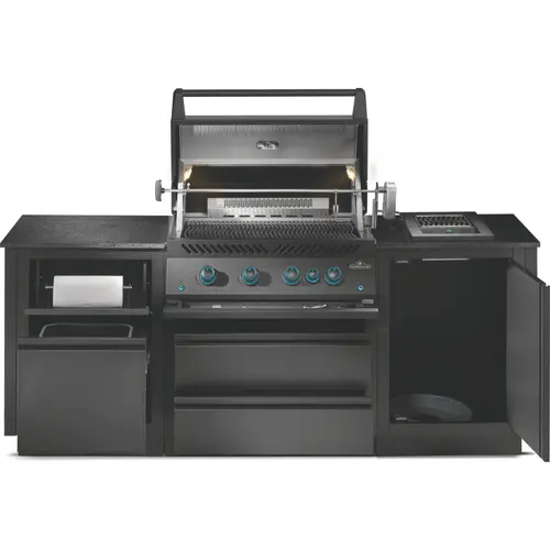Cuisine extérieure barbecue gaz noir Napoléon Oasis Big32 - 224,5 x 83 x 129,1 cm