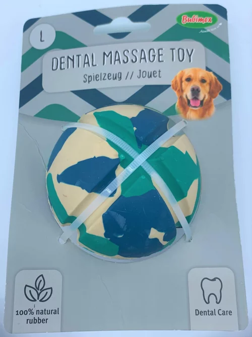 Balle pour chien en caoutchouc naturel coloris bleu Bubimex Ballee – Taille L