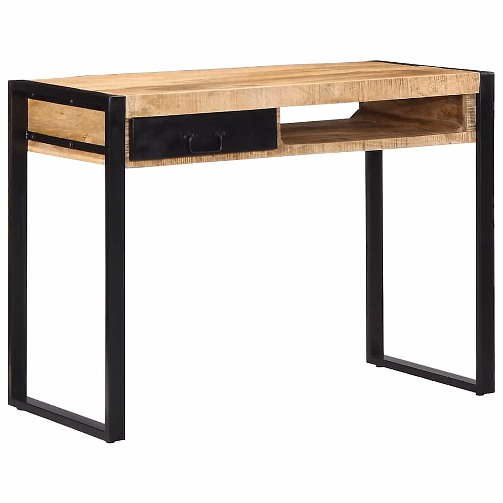 Bureau 100 × 50 × 75 cm bois de manguier brut massif vidaXL