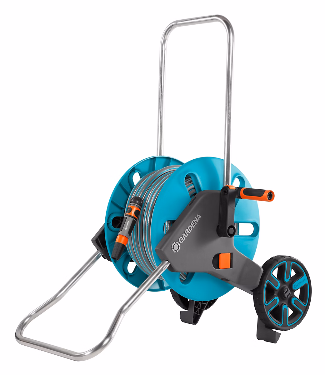 Arrosage, pompe et récupérateur d'eau – Dévidoir sur roues Gardena CleverRoll M équipé avec tuyau d'arrosage 25m
