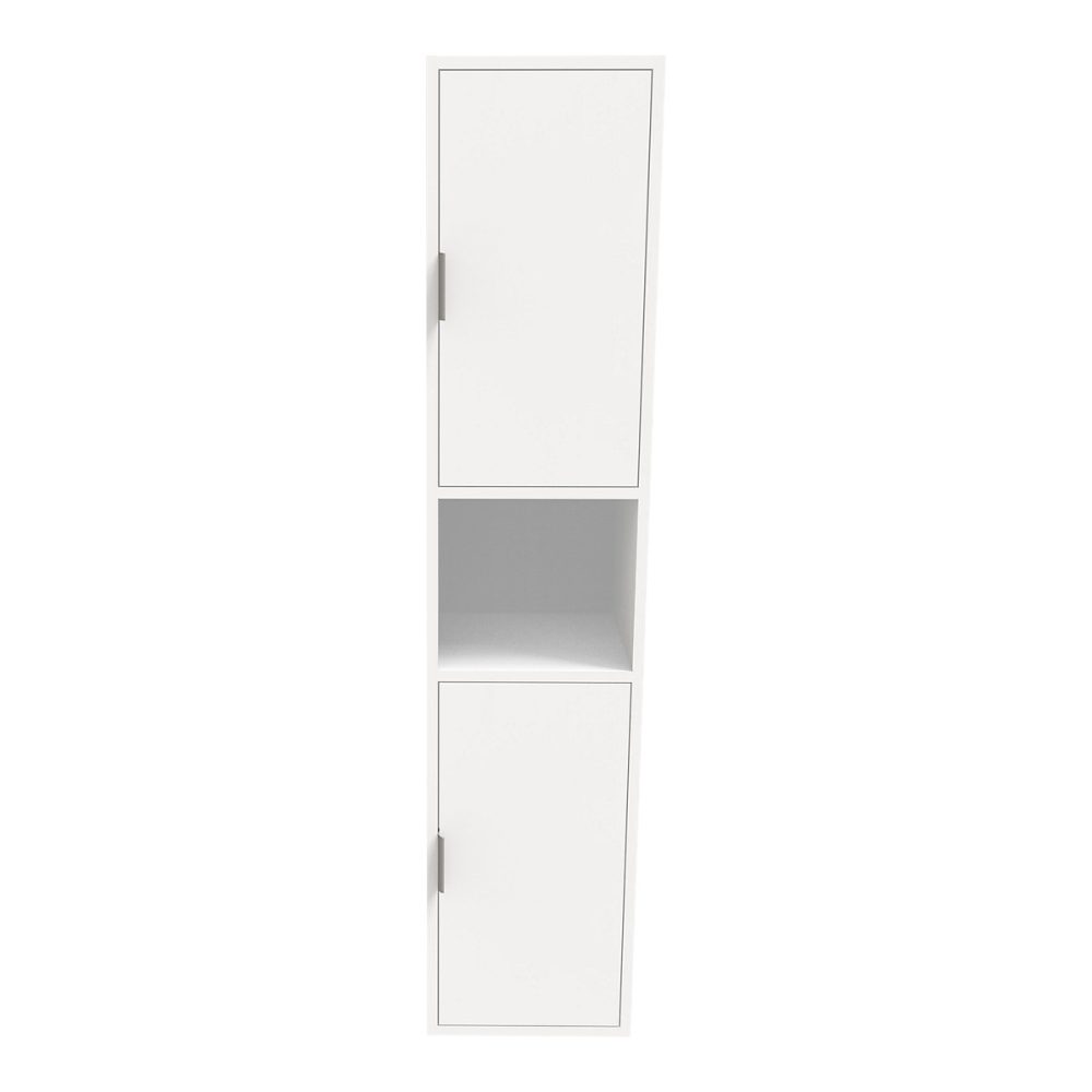 Meuble de salle de bains – Colonne de salle de bains 2 portes suspendue blanc mat H.160 x l.35 x P.36 cm GoodHome Nava