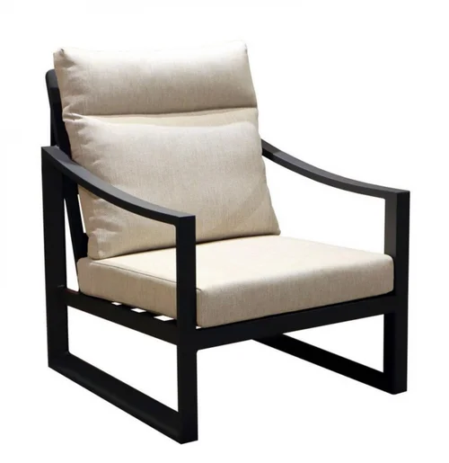 Fauteuil bas Prado en aluminium couleur graphite - PROLOISIRS