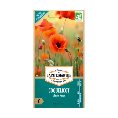 GRAINES COQUELICOT SIMPLE ROUGE BIO