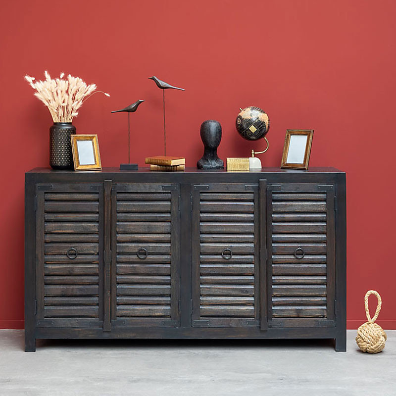 Buffet persiennes Oriel bois manguier 100 × 180 × 45cm