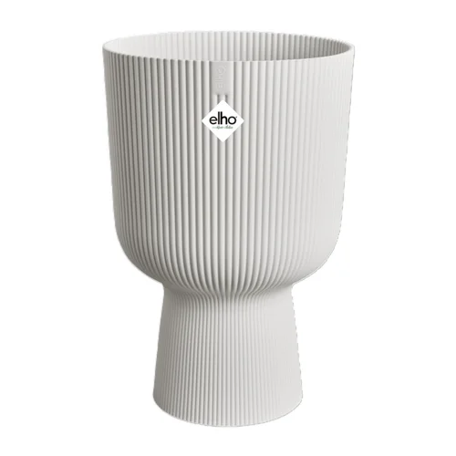 Cache-pot en plastique blanc soie Elho Vibes fold coupe - Ø 30 cm