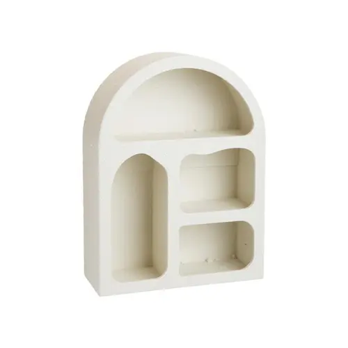 Étagère blanche arrondie à 4 cases en bois certifié FSC®- 30 x 12 x 40 cm