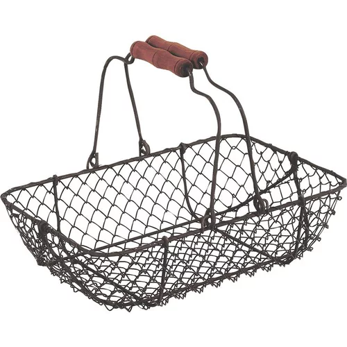 Panier anses mobiles grillagé 28x19x7,5-21 cm