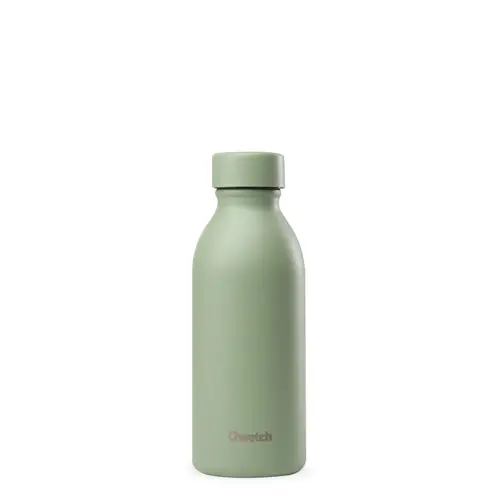 Bouteille isotherme en inox recyclé Qwetch Icon Matt vert tilleul - 500 ml