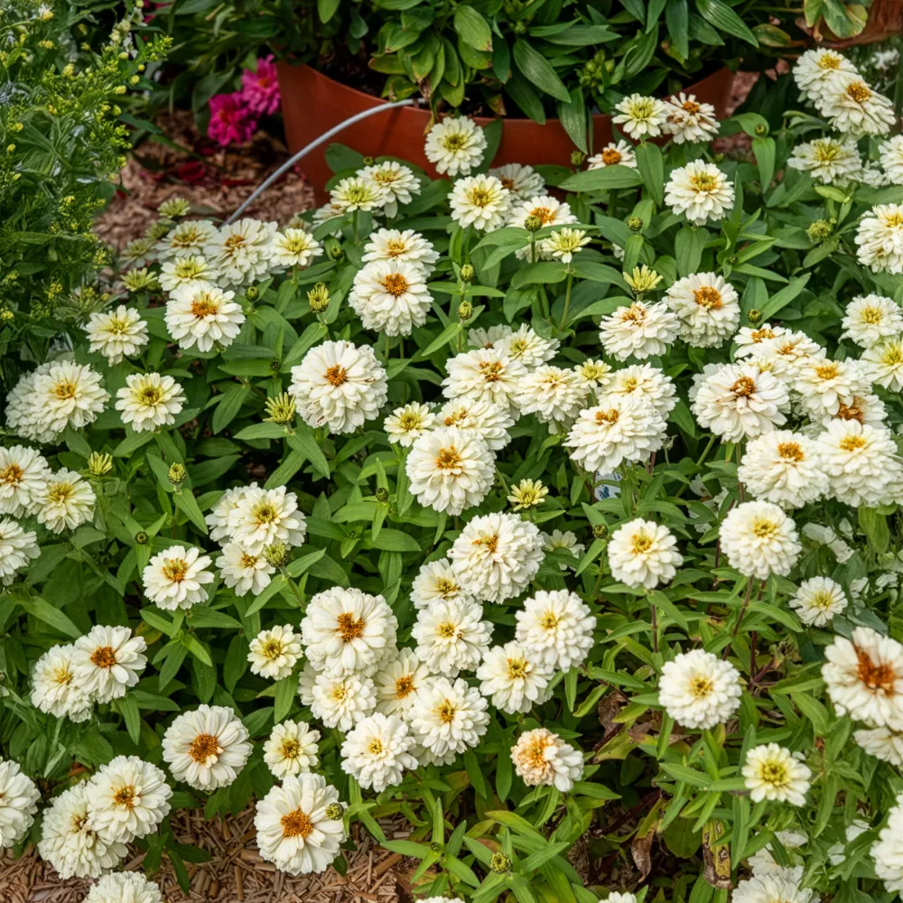 Zinnia Double Blanc Zinnia elegans white